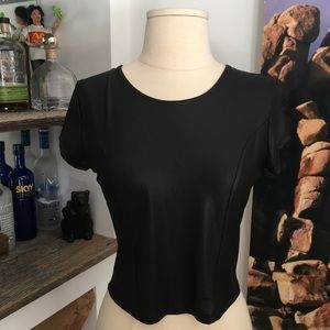 Lucky too black top with cute pattern on back